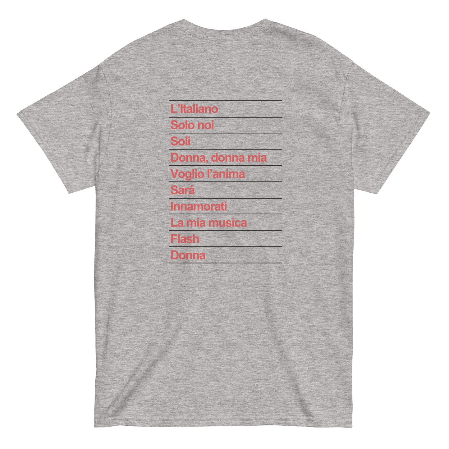 Toto Cotugno L'italiano Tracklist - Print Unisex Tee