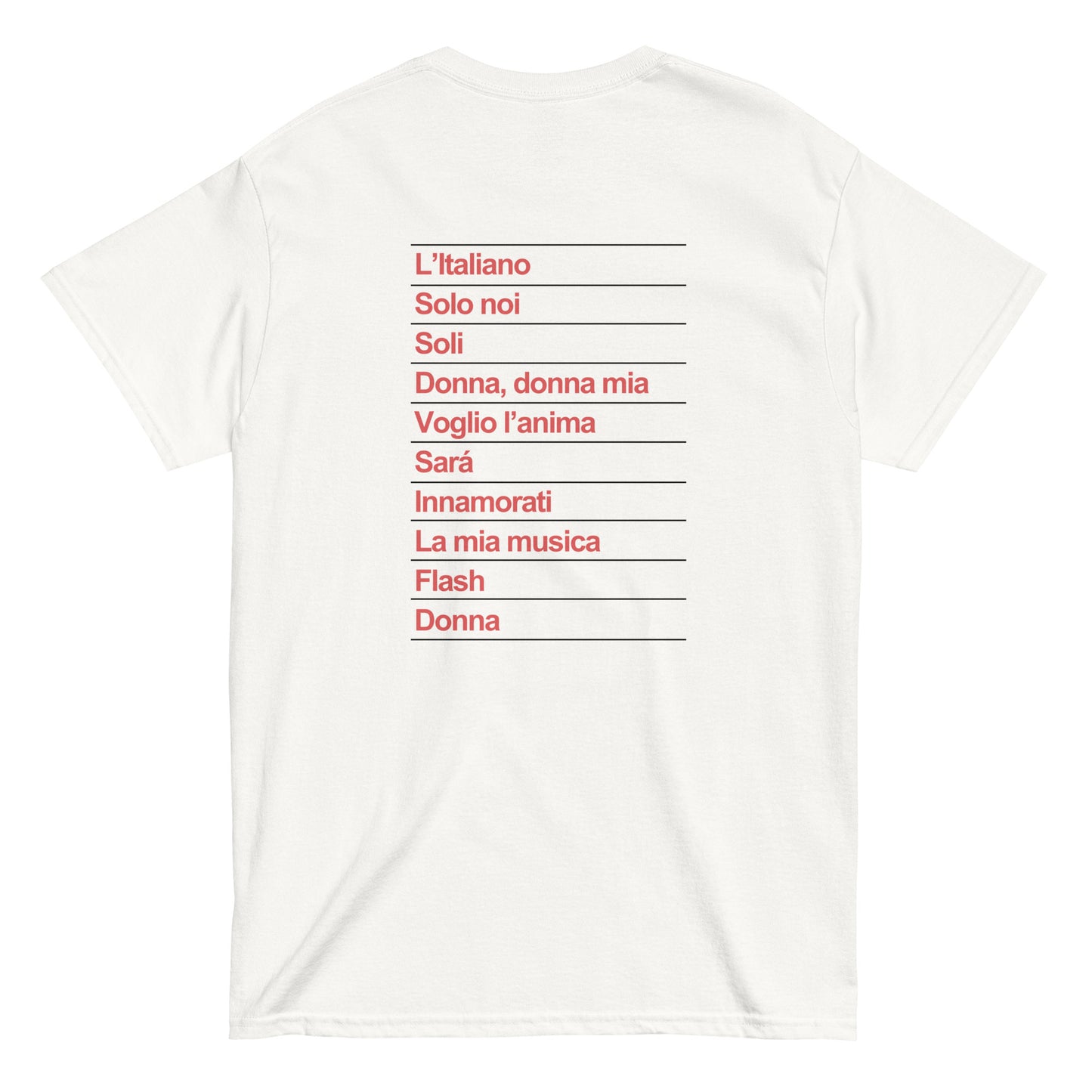 Toto Cotugno L'italiano Tracklist - Print Unisex Tee